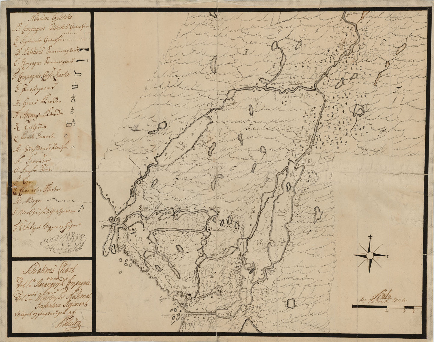 Kartblad 151: Situations Cart over det 1ste Stavangerske Compagnie District: Rogaland