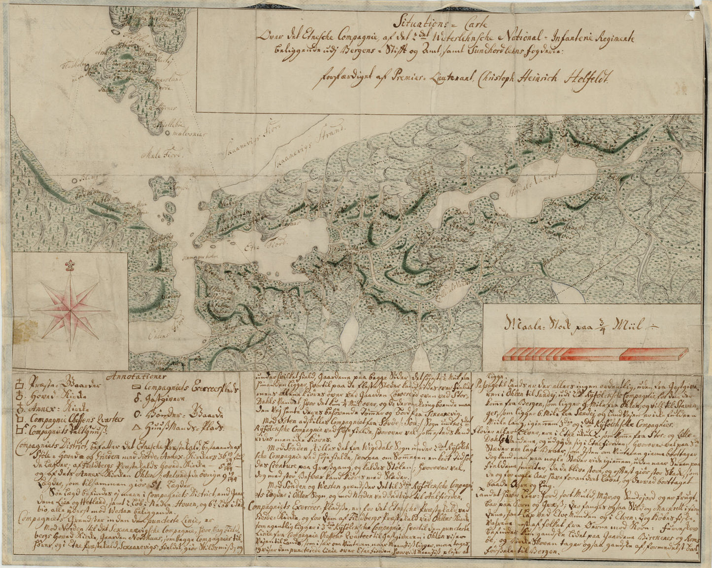 Kartblad 156: Situations Carte over det Etnische Compagnie: Hordaland