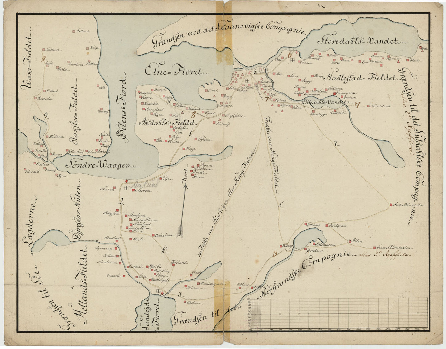 Kartblad 158-1: Det Etniske Compagnie; versjon 1: Hordaland