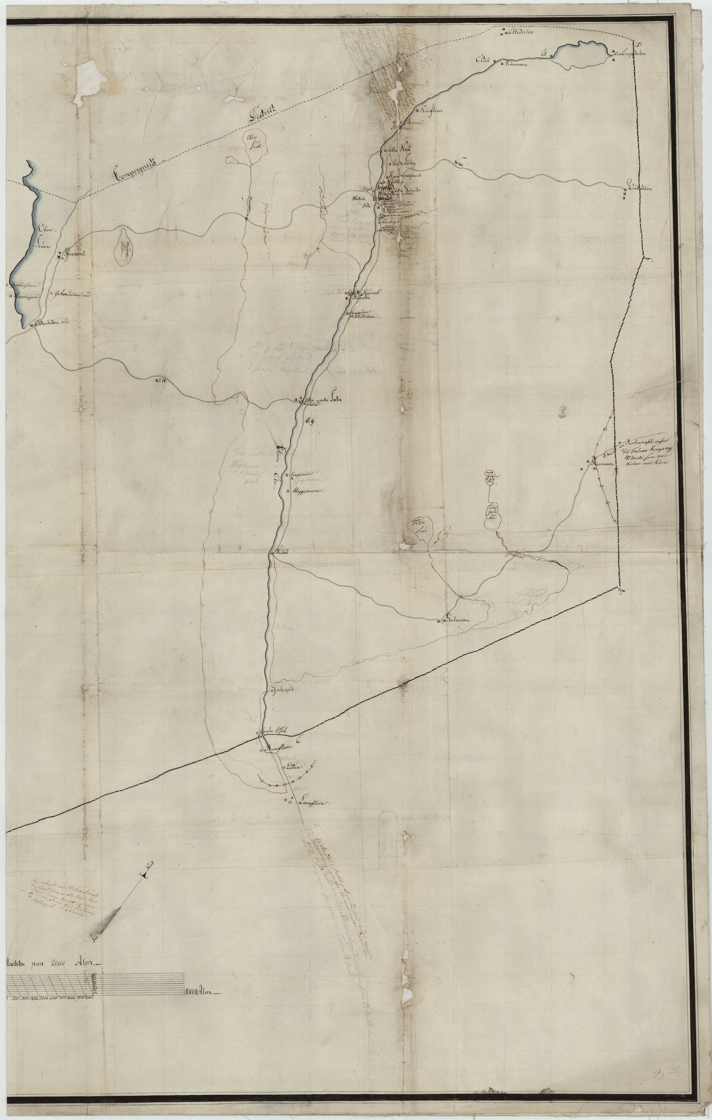 Kartblad 163 øst: Det Elverumske Skjeløber Compagnie; østre del: Hedmark