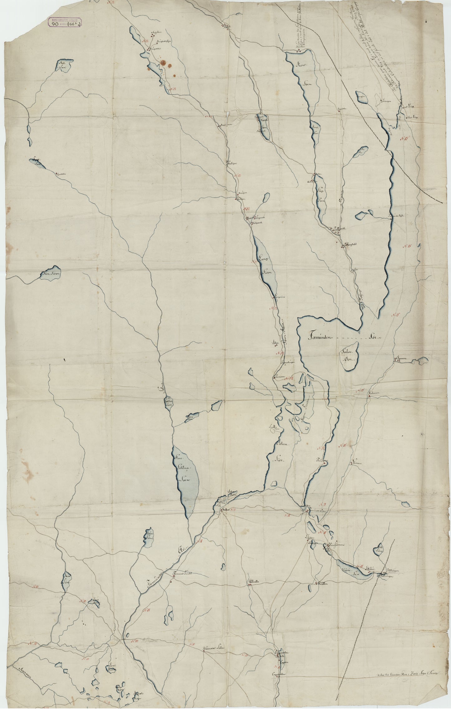 Kartblad 166b-4: Wej-Cart over det Aamodske Compagnie; 166b-4: Hedmark