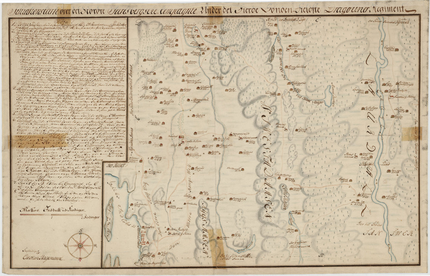 Kartblad 175: Situations Carte over det Nordre Jarlsbergsche Compagnie District: Vestfold