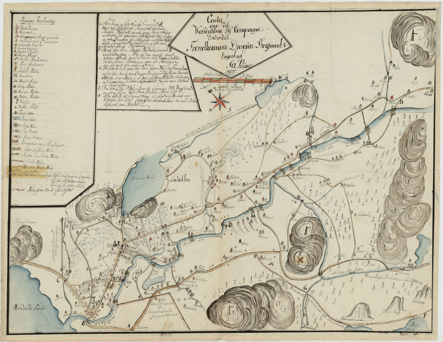 Kartblad 185: Carta ower det Wærdahlske Liff-Compagnie: Nord-Trøndelag