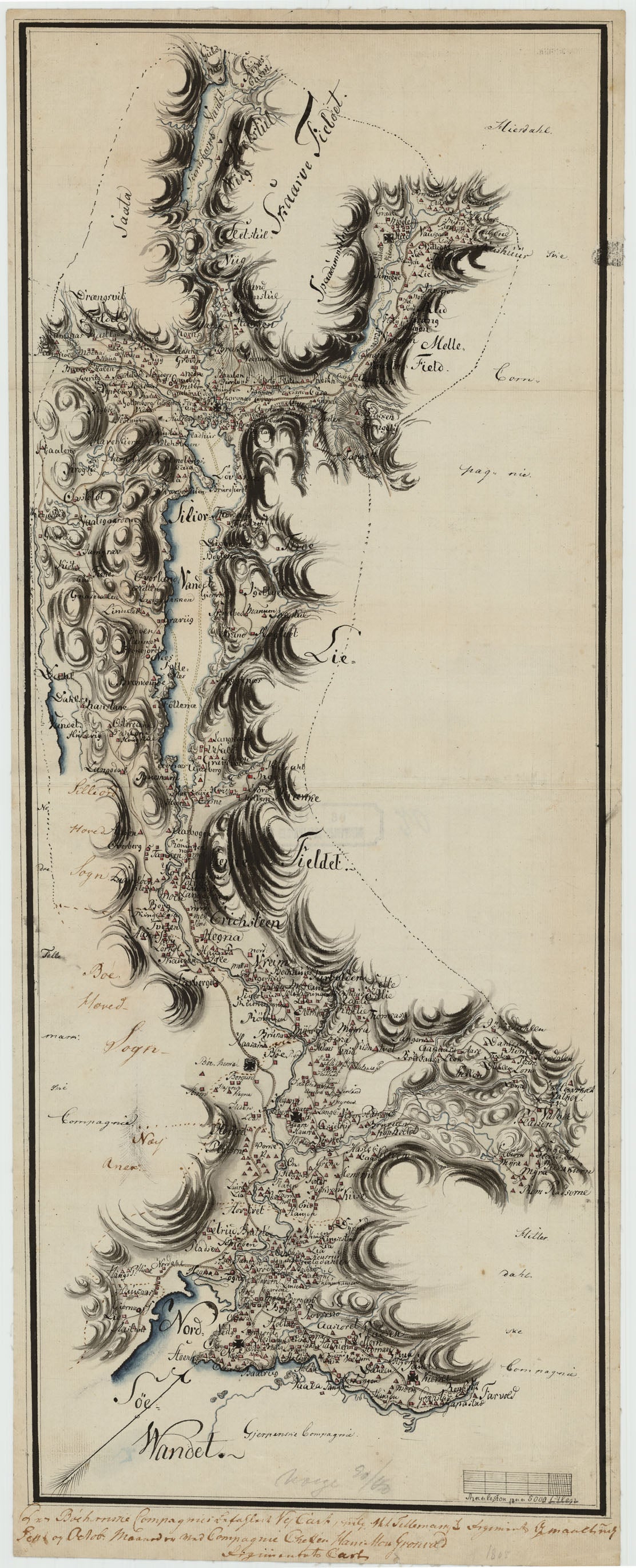 Kartblad 20: Det Bøherredske Compagnie District: Telemark