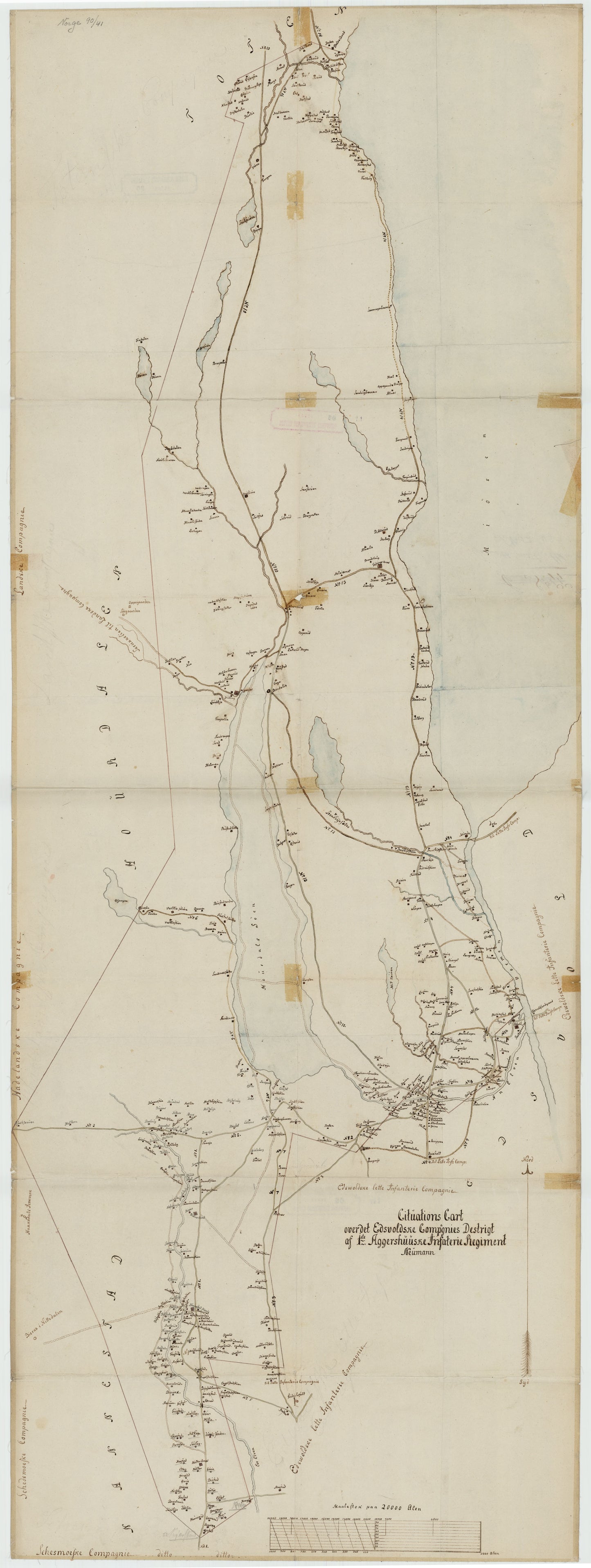 Kartblad 41: Cituations-Cart over det Edsvoldske Compagnies Distrigt: Akershus