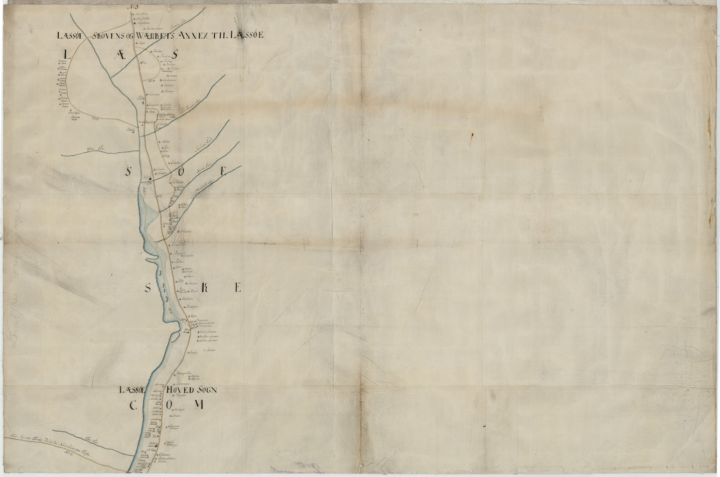 Kartblad 53 nord: Militair Vej-Cart over det Læssøeske Compagnie District; nordre del: Oppland