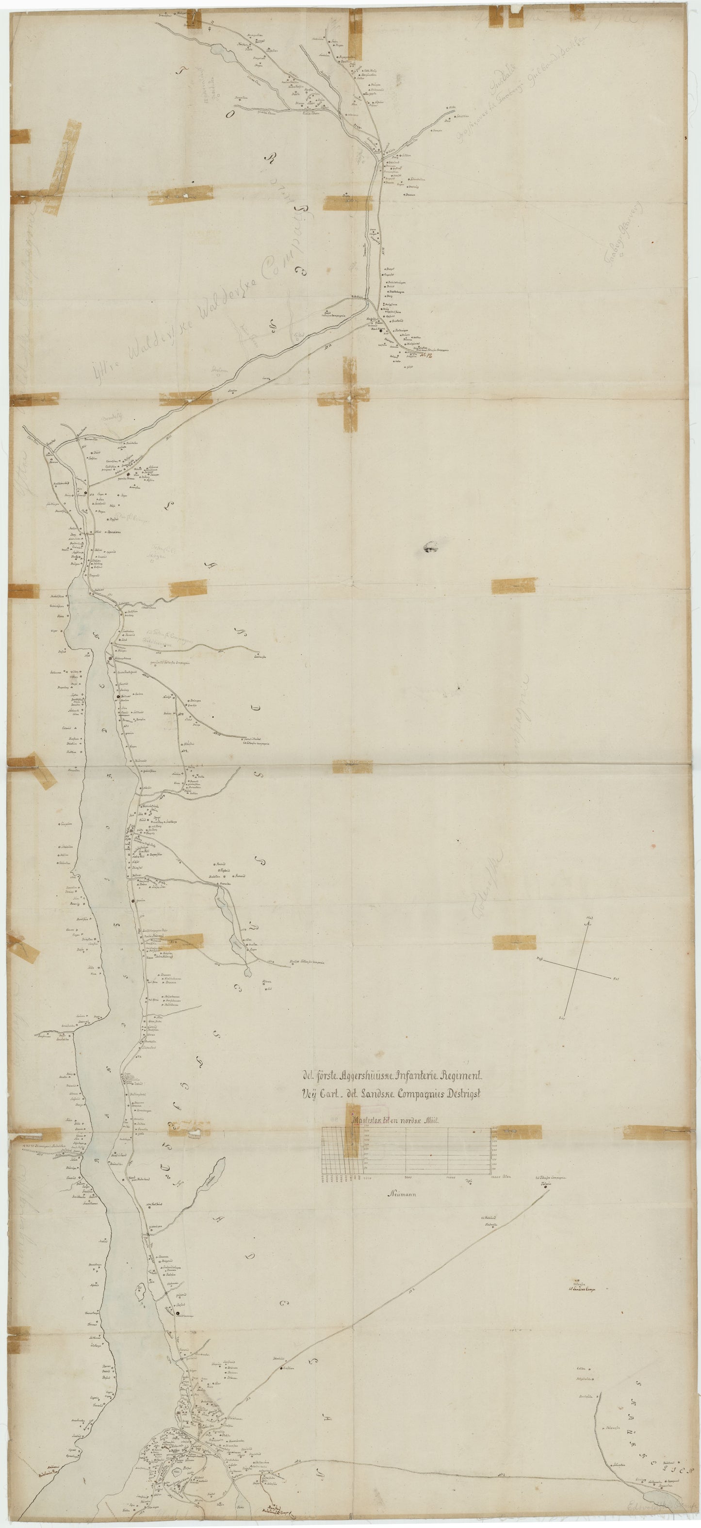 Kartblad 67: Vey-Cart over det Landske Compagnie Destrigst: Oppland