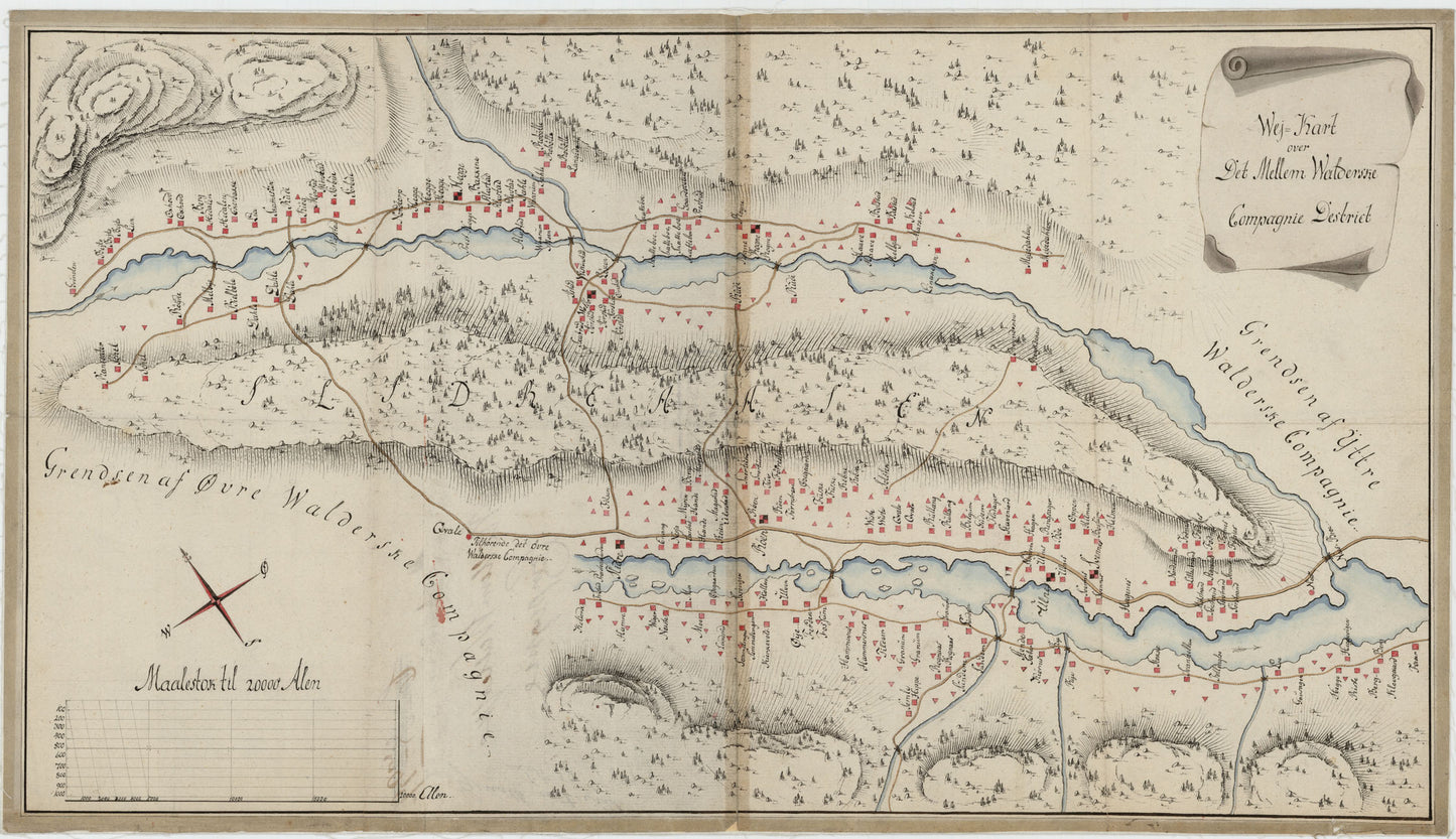 Kartblad 69: Wej-Kart over det Mellem Walderske Compagnie District: Oppland