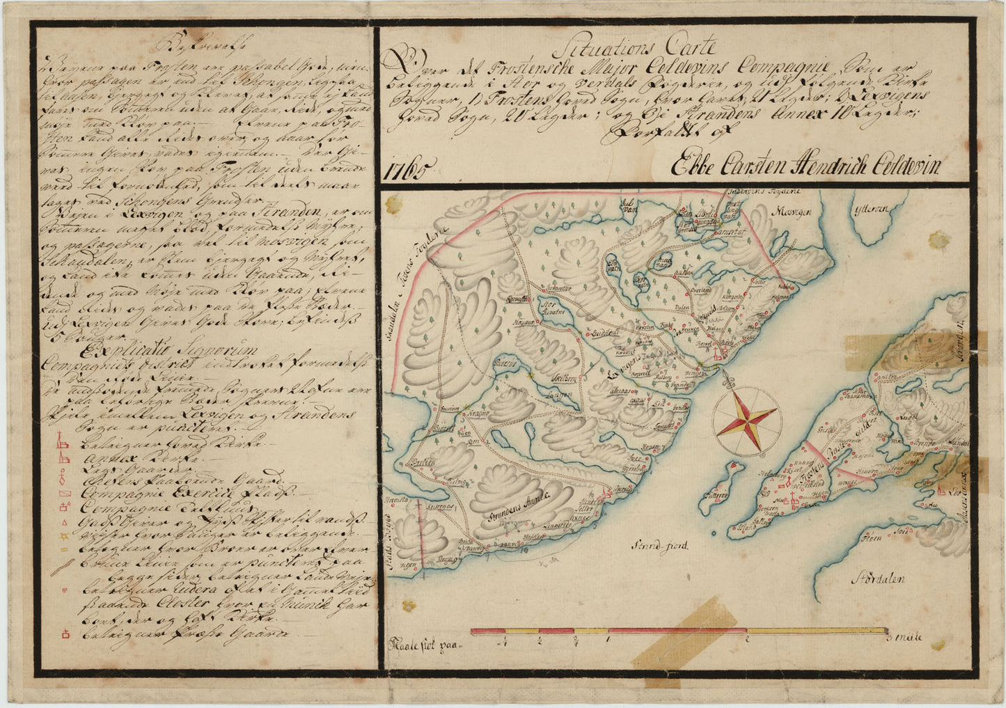 Kartblad 77-1: Situations Chart over det Frostensche Compagnie; versjon 1: Nord-Trøndelag