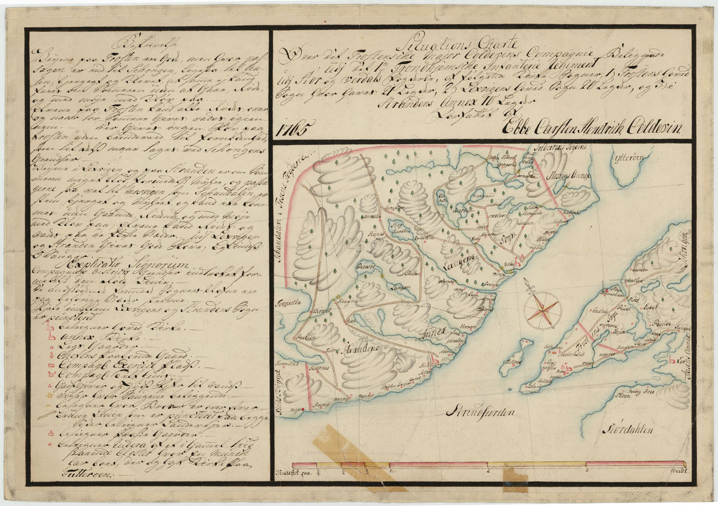 Kartblad 77-2: Situations Chart over det Frostensche Compagnie; versjon 2: Nord-Trøndelag