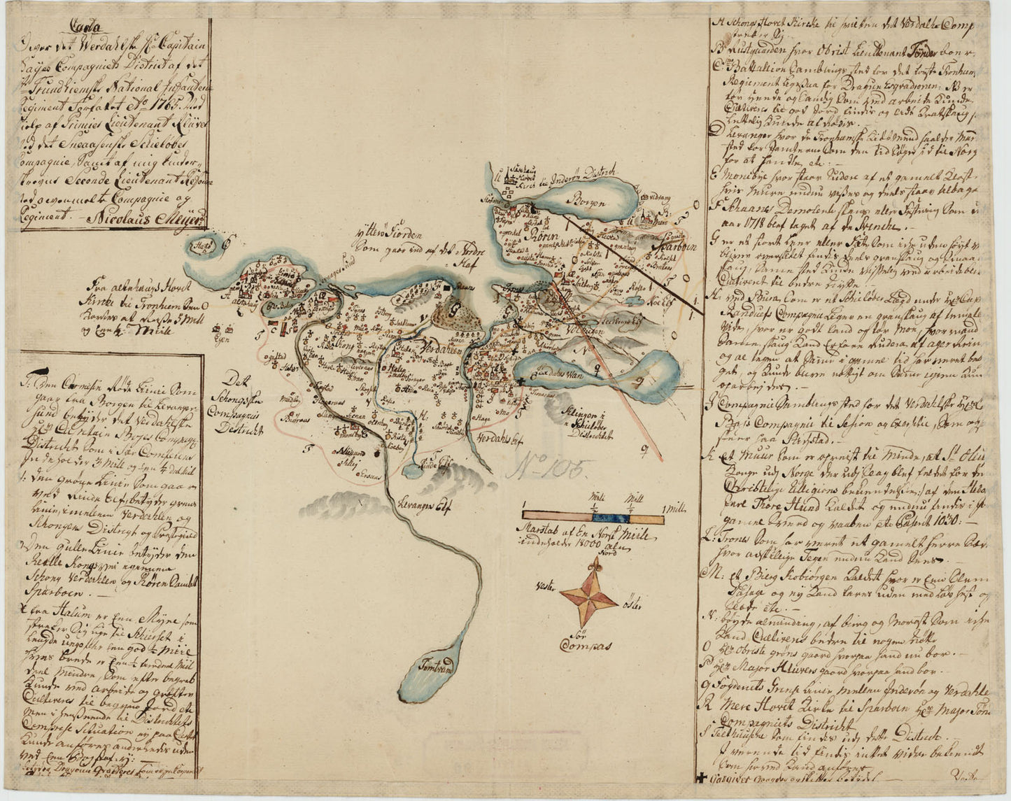 Kartblad 79: Carta ower Werdahlske Hr. Capitaine Boyes Compagnies District: Nord-Trøndelag