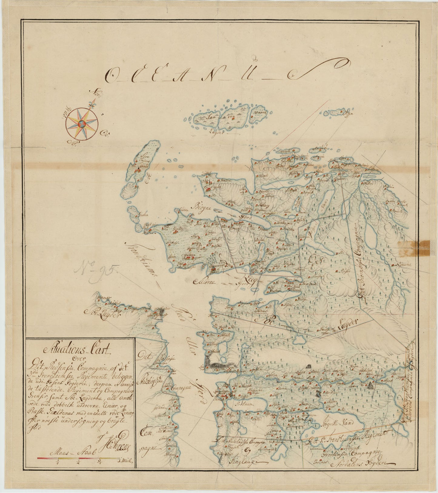 Kartblad 96: Situations-Cart over det Redsenske Compagnie: Sør-Trøndelag