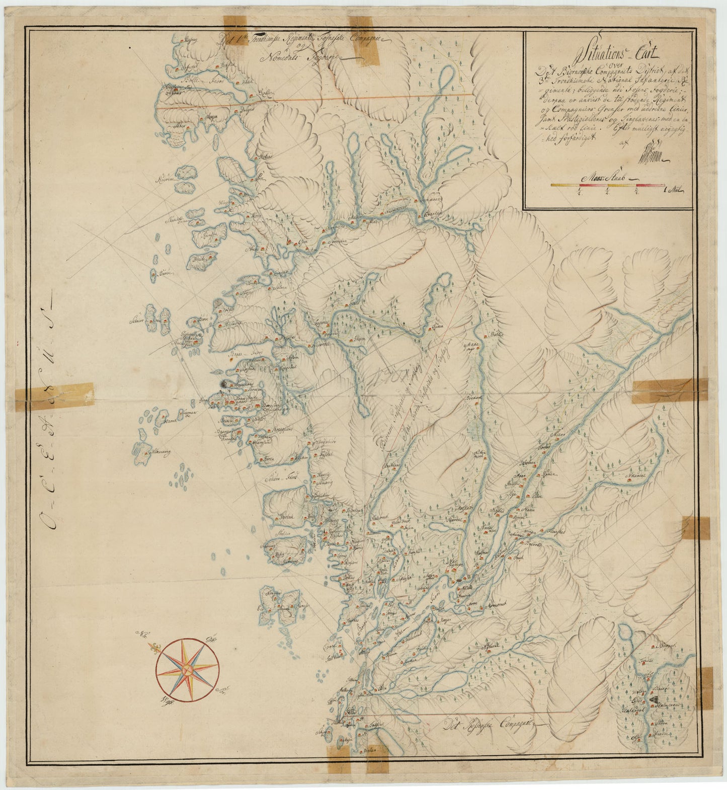 Kartblad 98: Situations-Cart over det Biørnørsche Compagnie District: Sør-Trøndelag