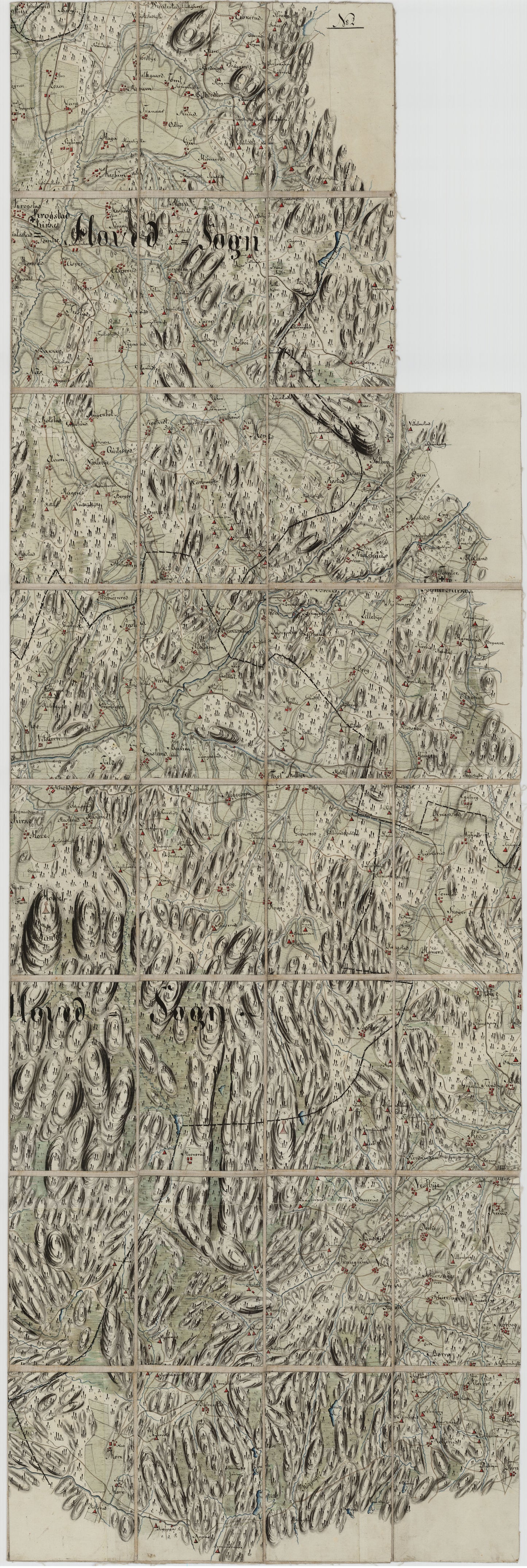 Kart over Aas, Krogstad, Vestby, Hob og Vaaler, del B øst: Akershus