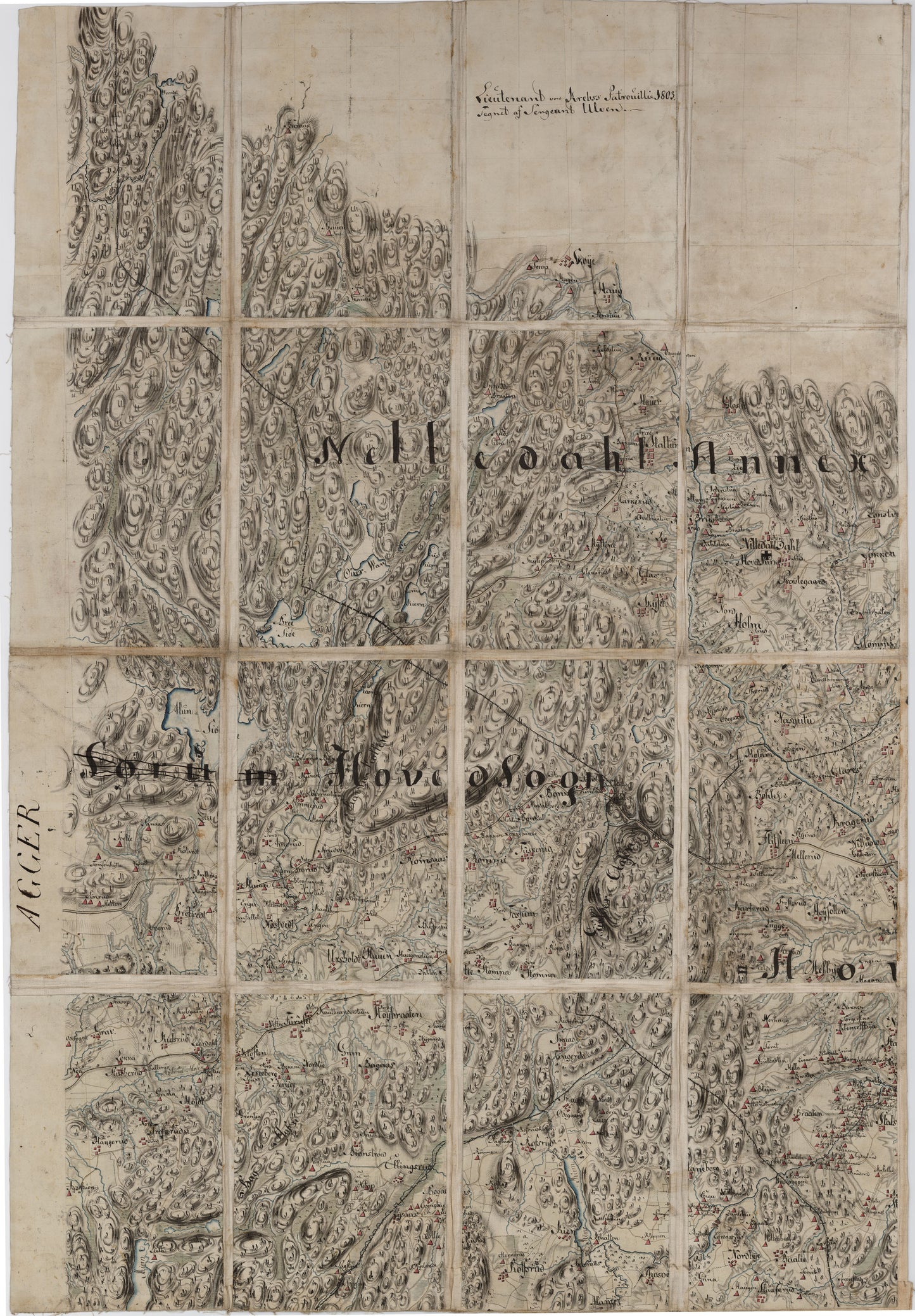 Kart over Aker, Enebak, Nittedal, Skedsmo og Lørenskog, del A vest: Akershus