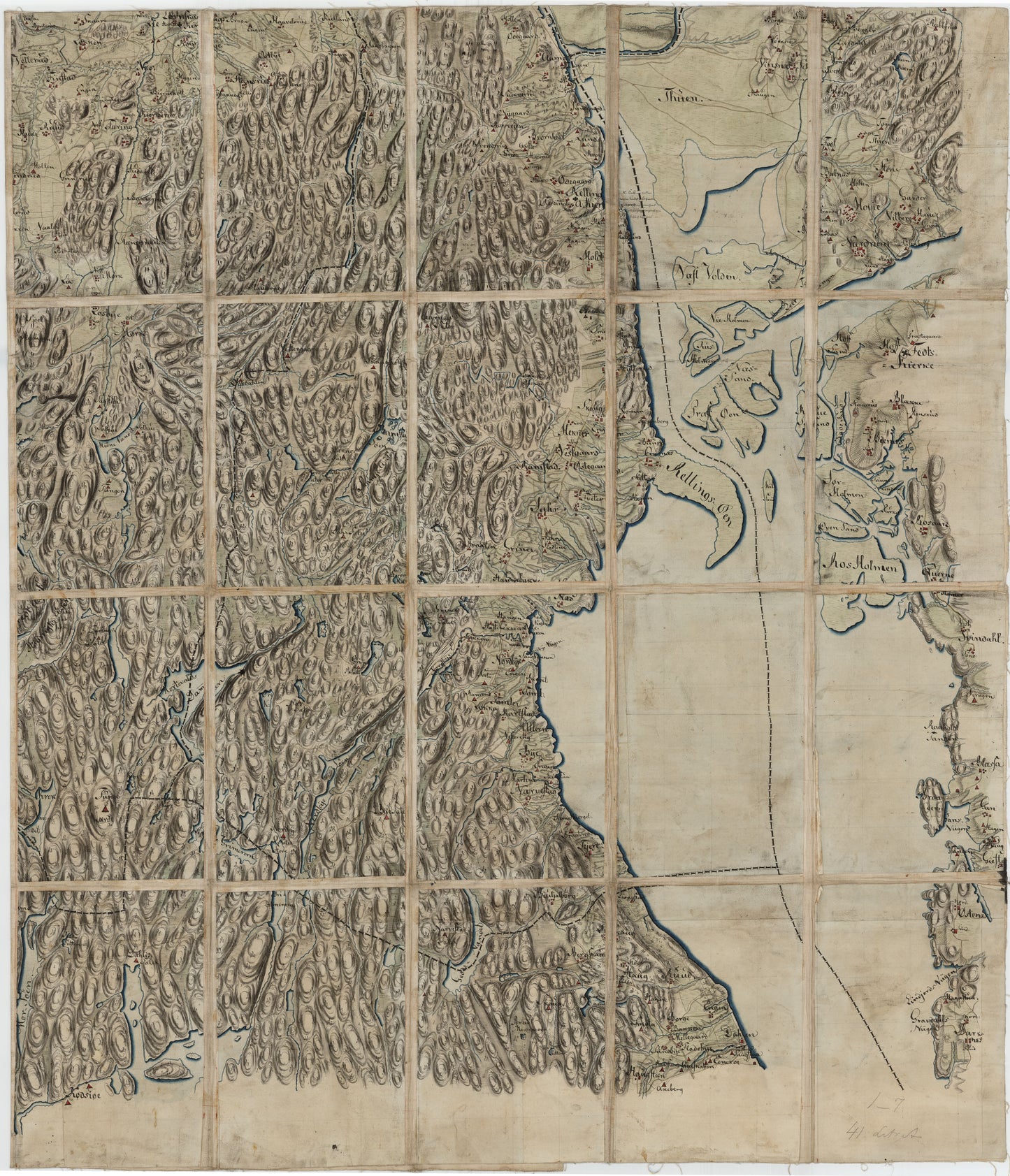 Kart over Aker, Enebak, Nittedal, Skedsmo og Lørenskog, del B øst: Akershus
