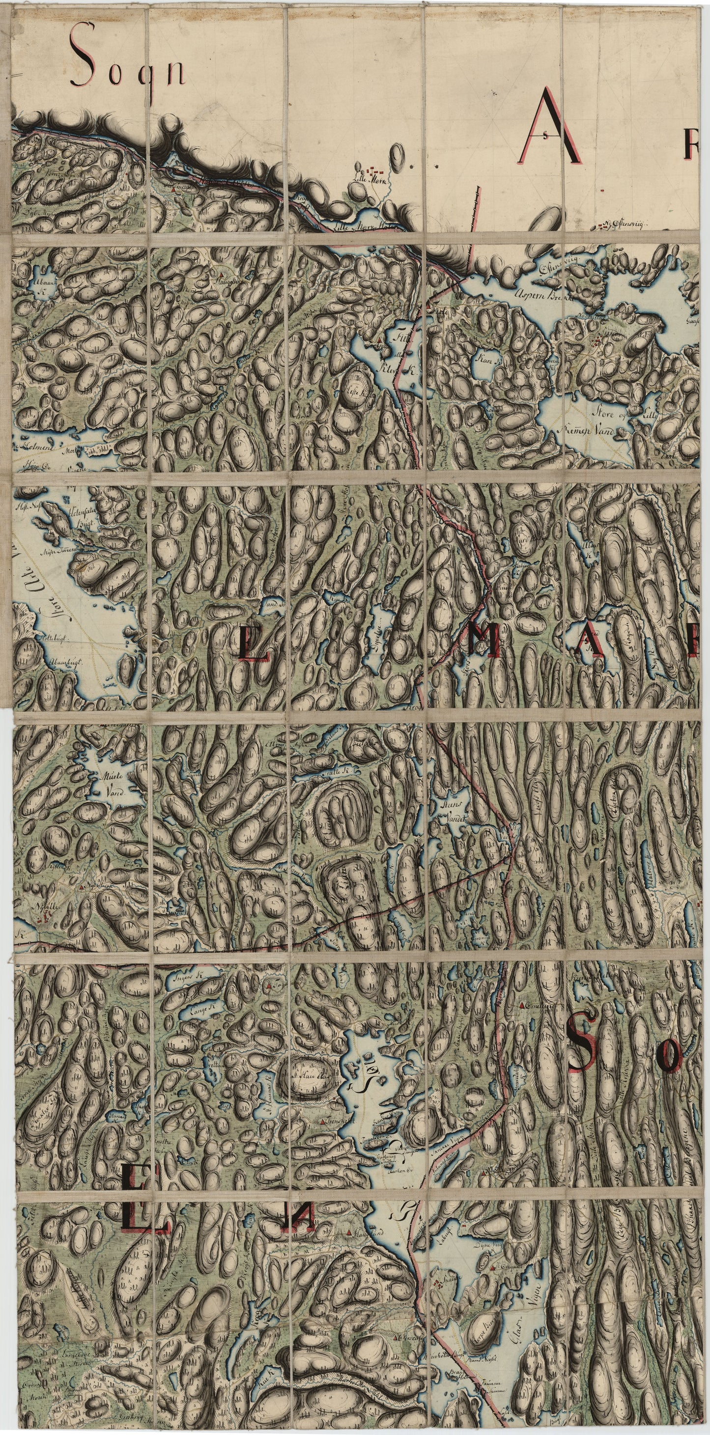 Kart over Idd, Enningdal og Aremark sogn, del 4 vestre del: Østfold