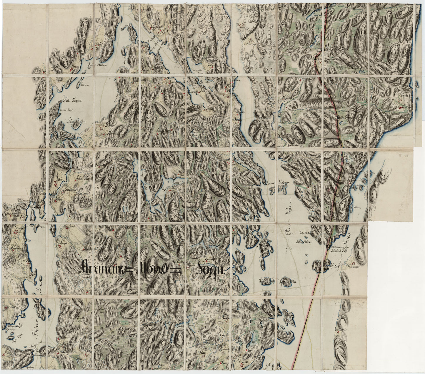 Kart over Aremark, ødemark og Røddenæs: Østfold