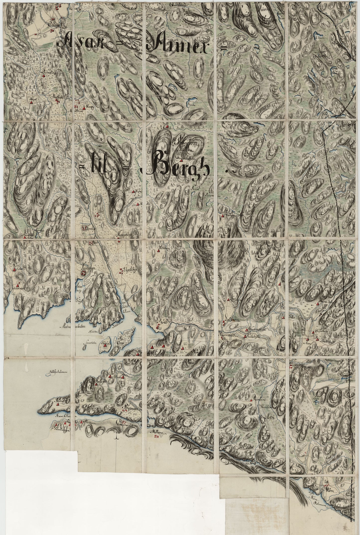Kart over en del av Aremark, Asak og ødemark, den østlige del av Rakkestad, Eidsberg og Røddenæs, vestre del: Østfold