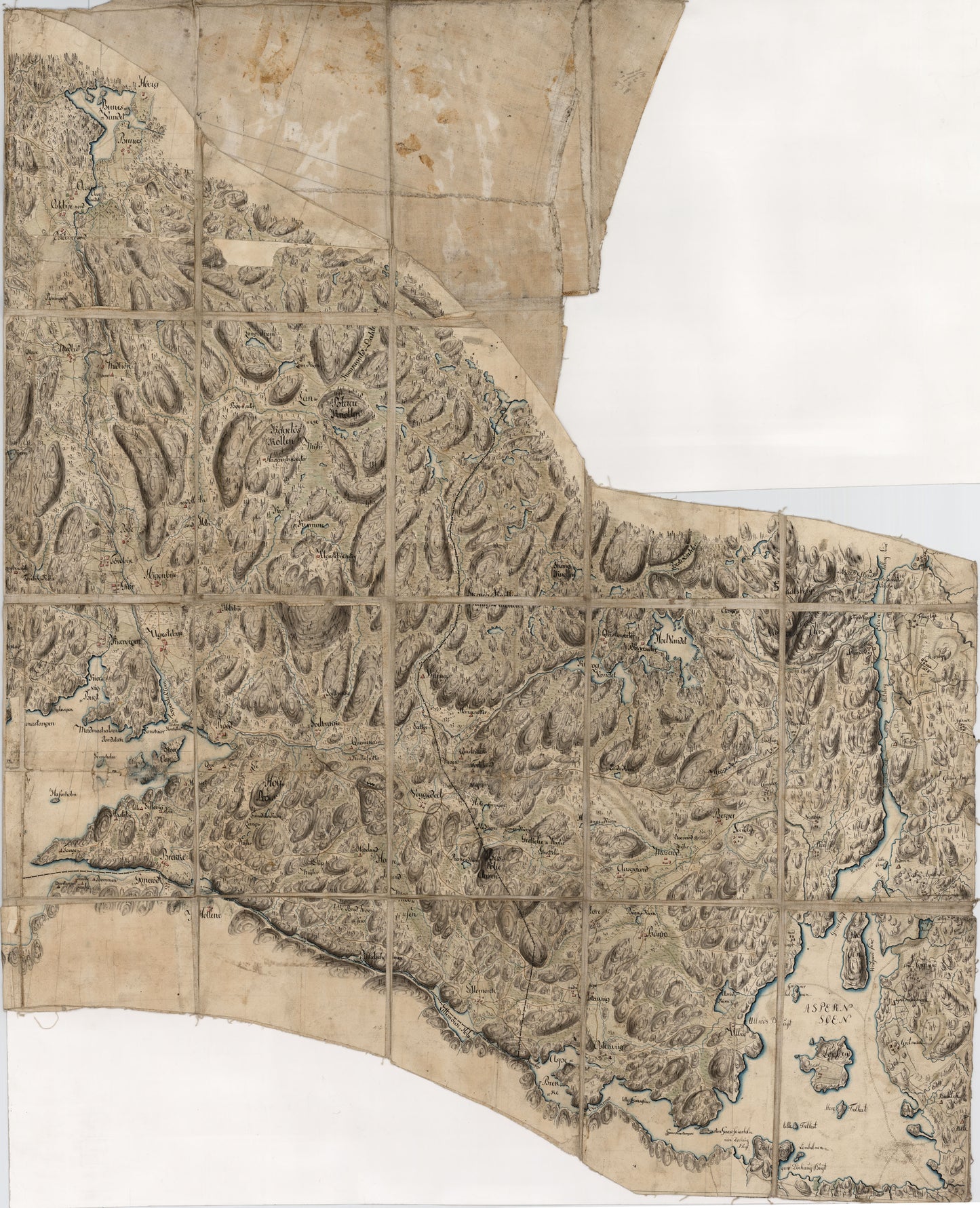 Kart over Bergs sogn og en del av Aremark, østre del: Østfold