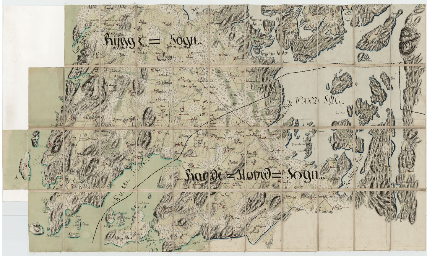 Kart over Onsø, Gleminge, Thunø, Raade, Rygge, en del av Vaaler, Svindal, Skibtvedt, Moss og Vassbygden, Jeløen og Soner, del 2: Østfold