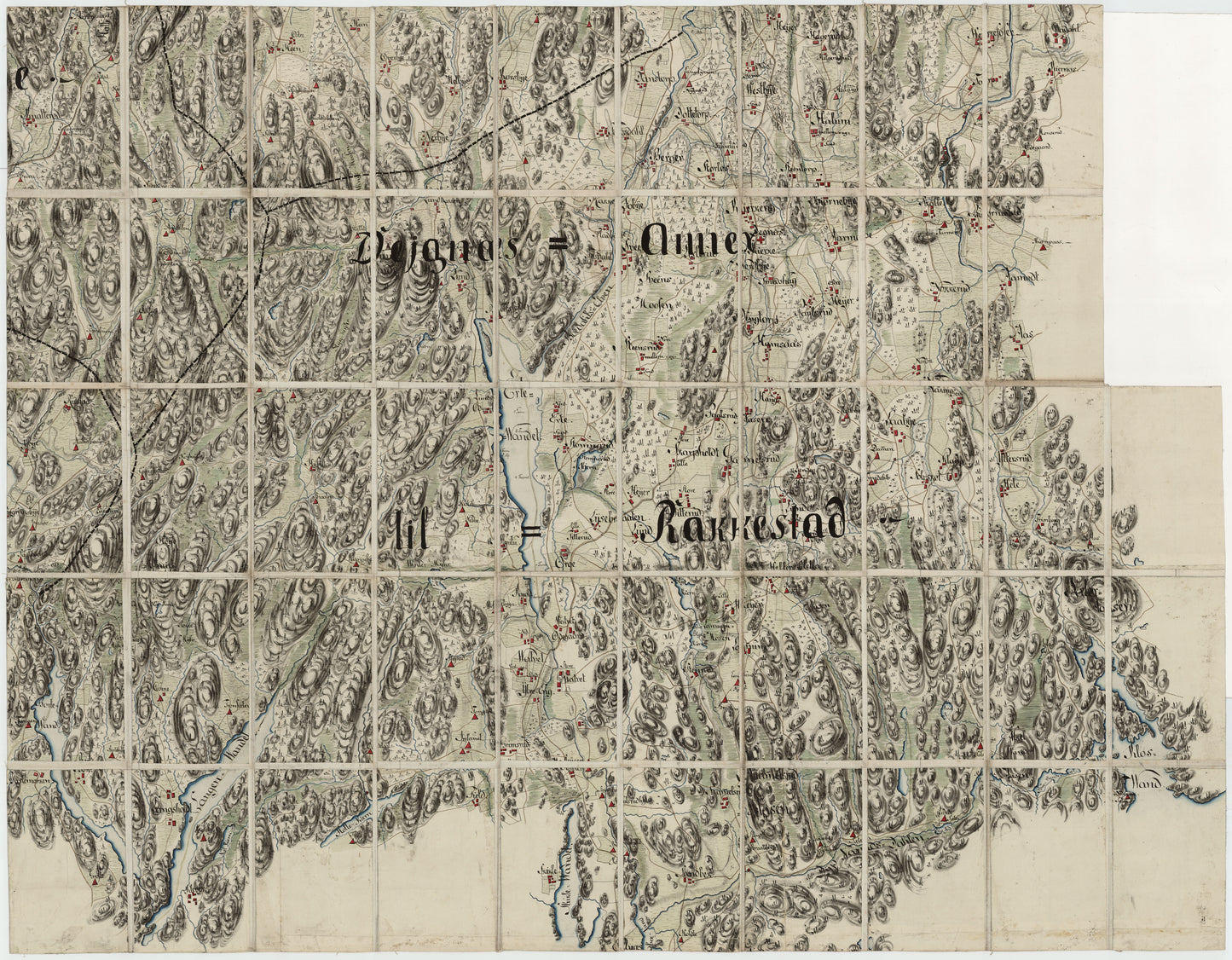 Kart over en del av Rokke, Skjeberg, Varteig, Degernes, Rakkestad, Ons og Eidsberg, del 4: Østfold