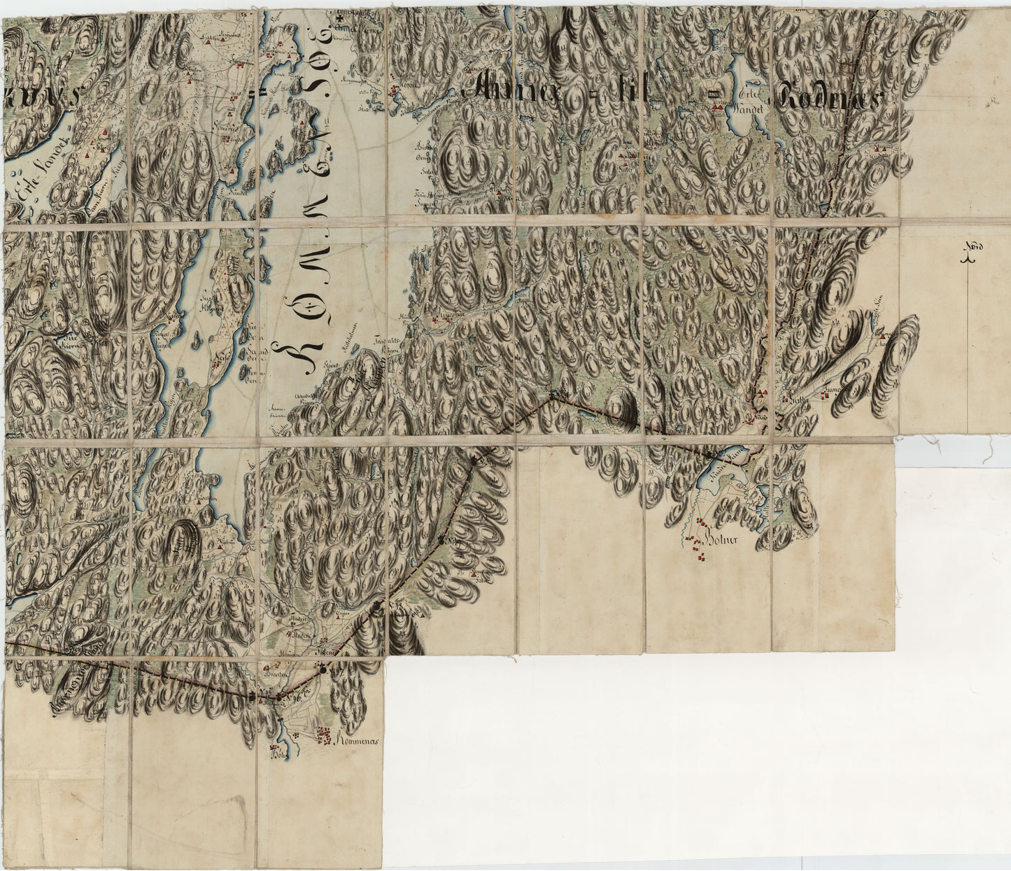 Kart over det nordøstlige del av Røddenæs, Rømskog og en del av Hemnæs og Setskogs annekser, del 2: Østfold