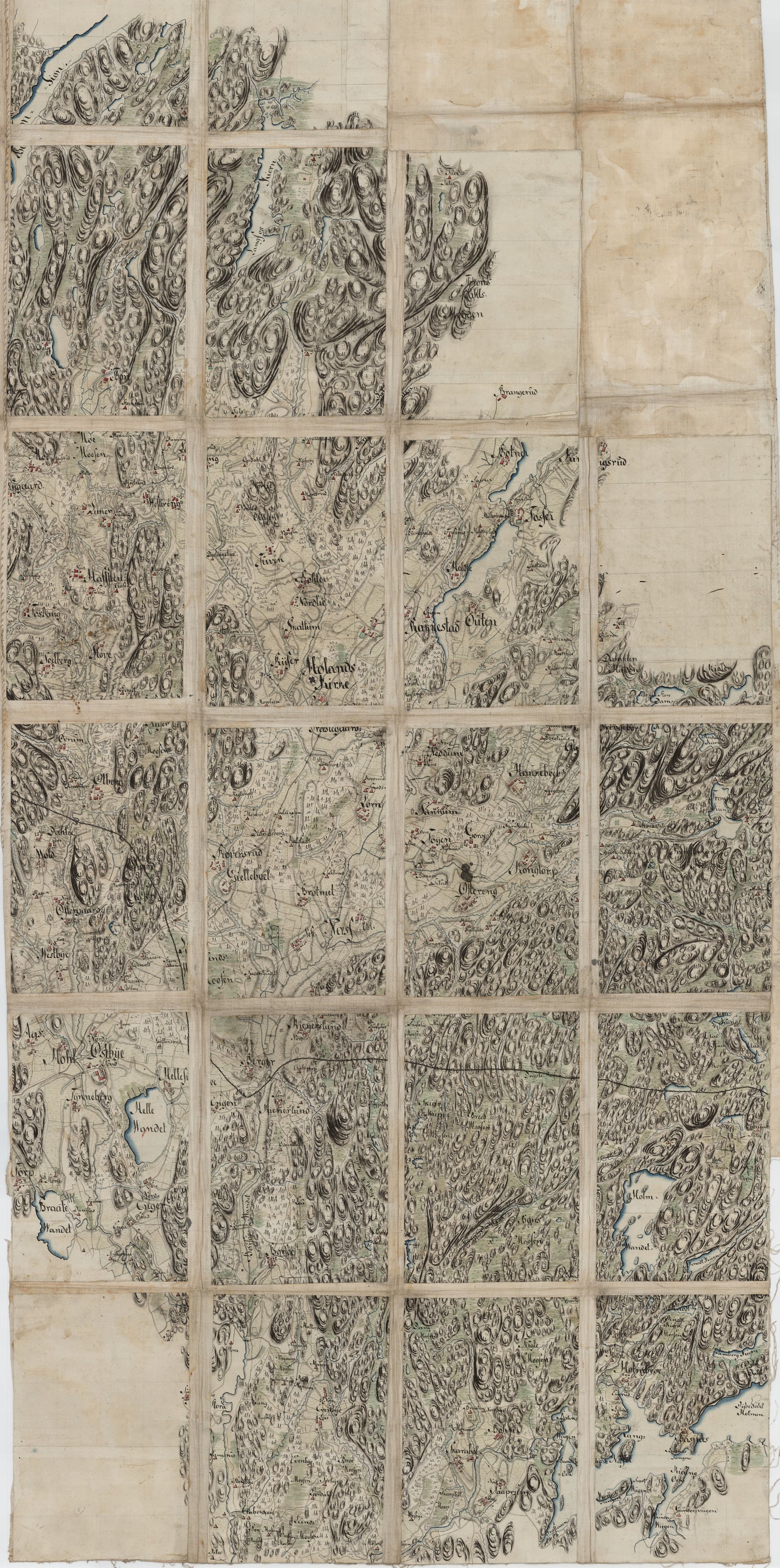 Kart over den nordlige del av Hemnæs, Baastad, Enebak, Høland, østre del: Østfold