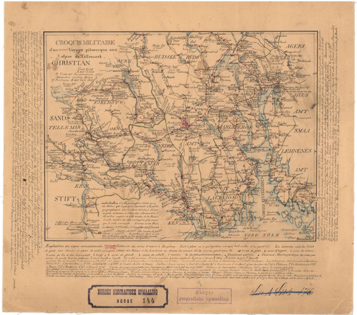 Norge 144: Croquis militaire d`un voyage pittoresque aux alpes de Tellemark: Norge