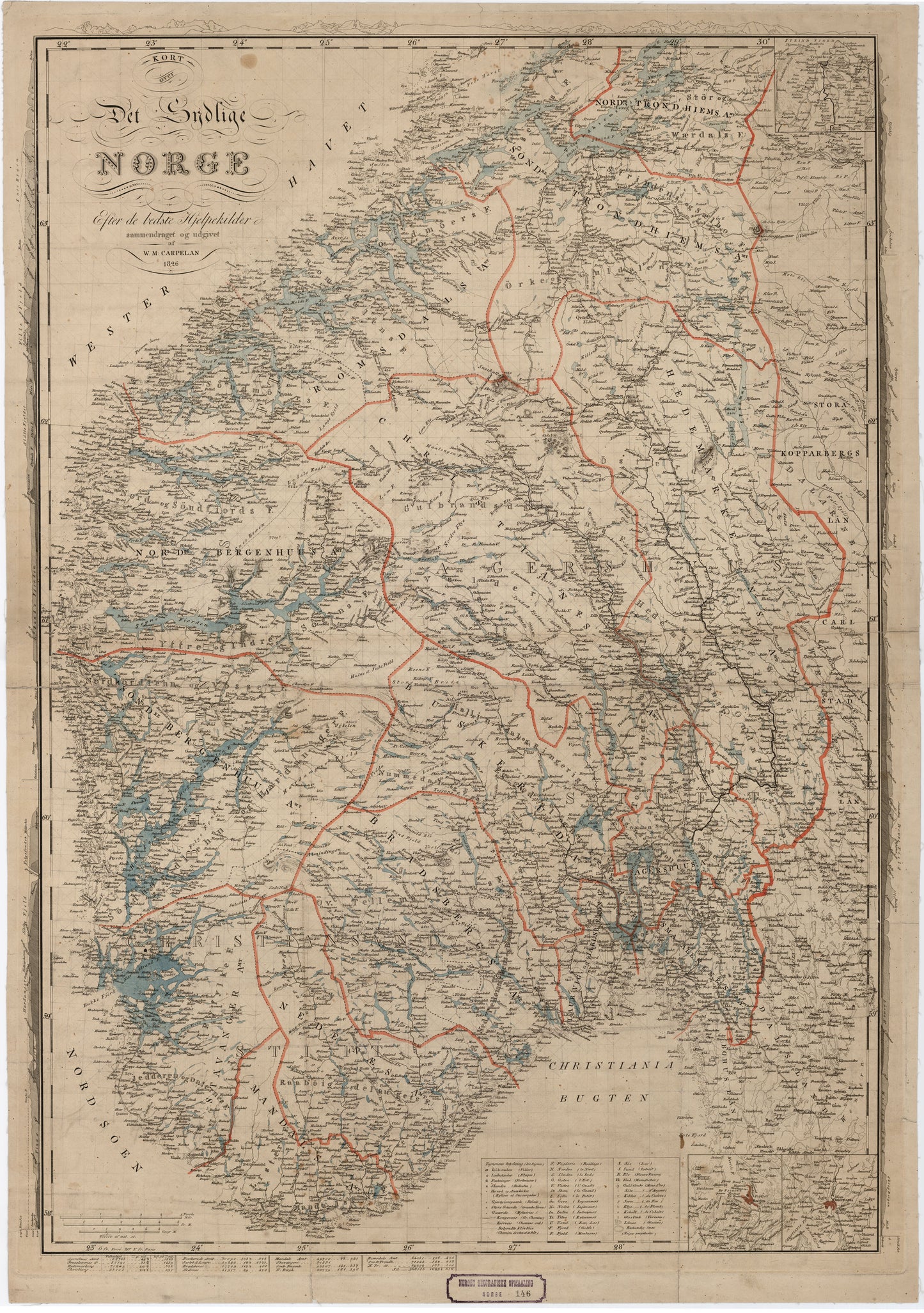 Norge 146: Kart over det sydlige Norge: Norge