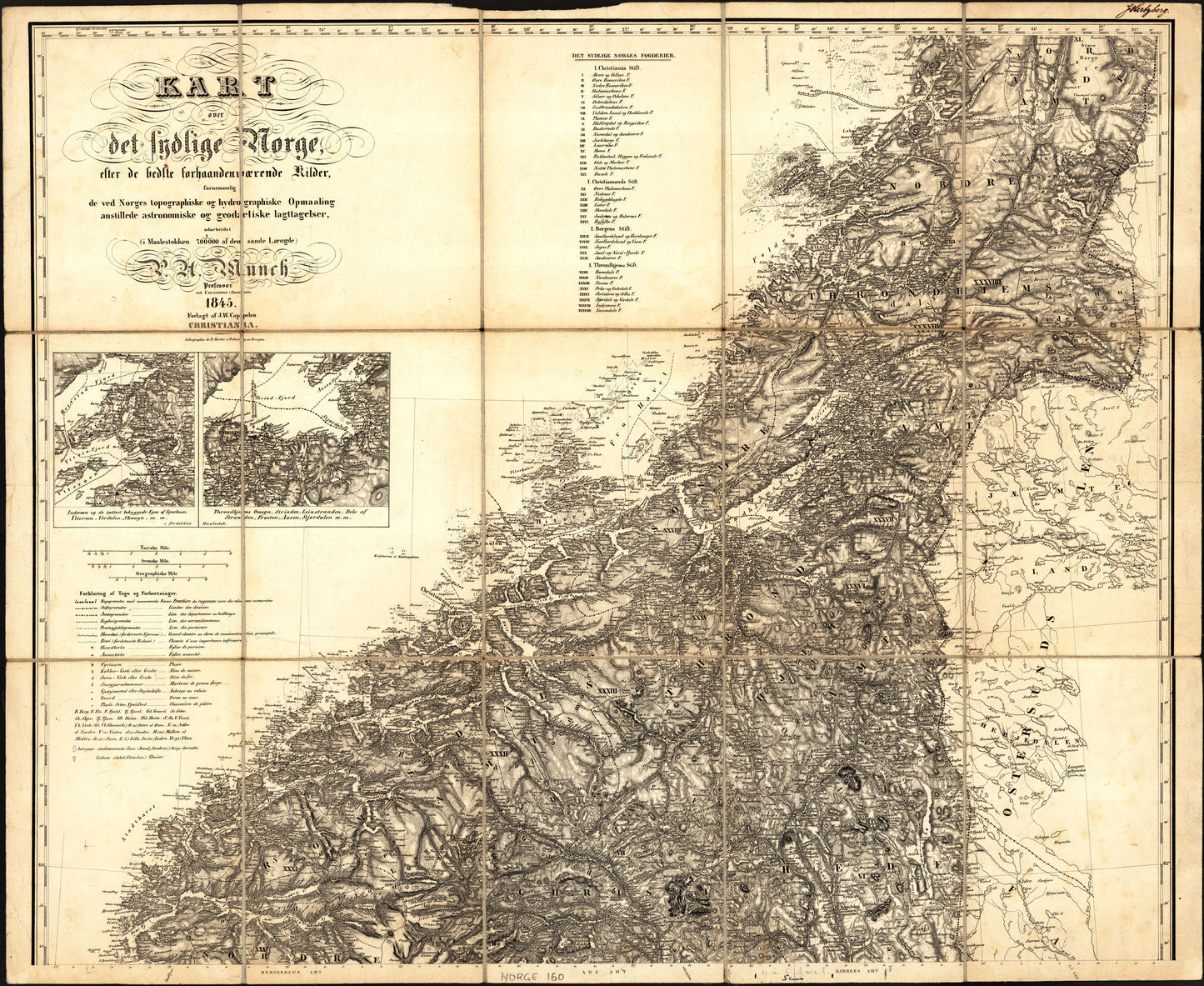 Norge 160: Kart over det sydlige Norge: Norge
