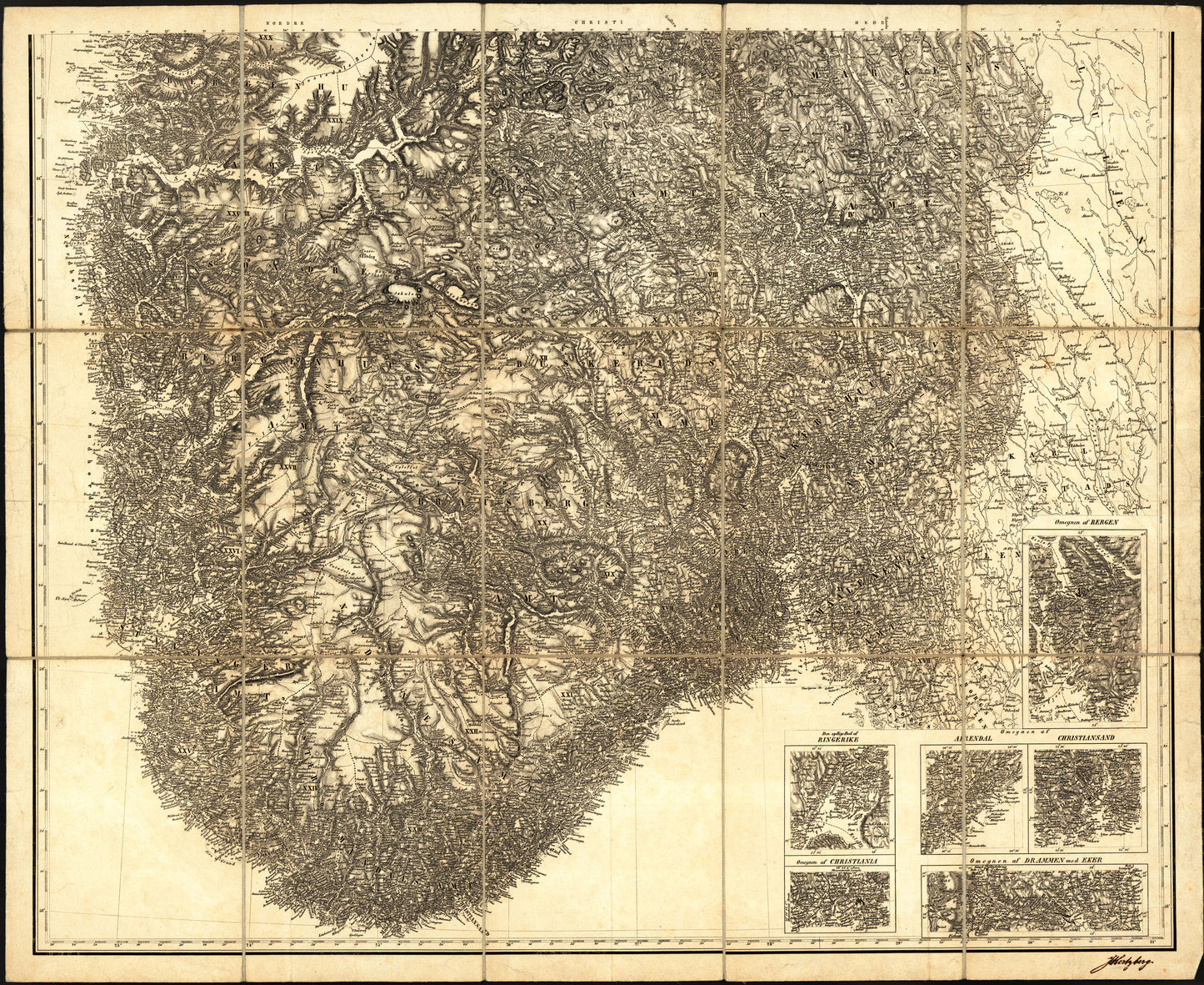 Norge 160: Kart over det sydlige Norge: Norge