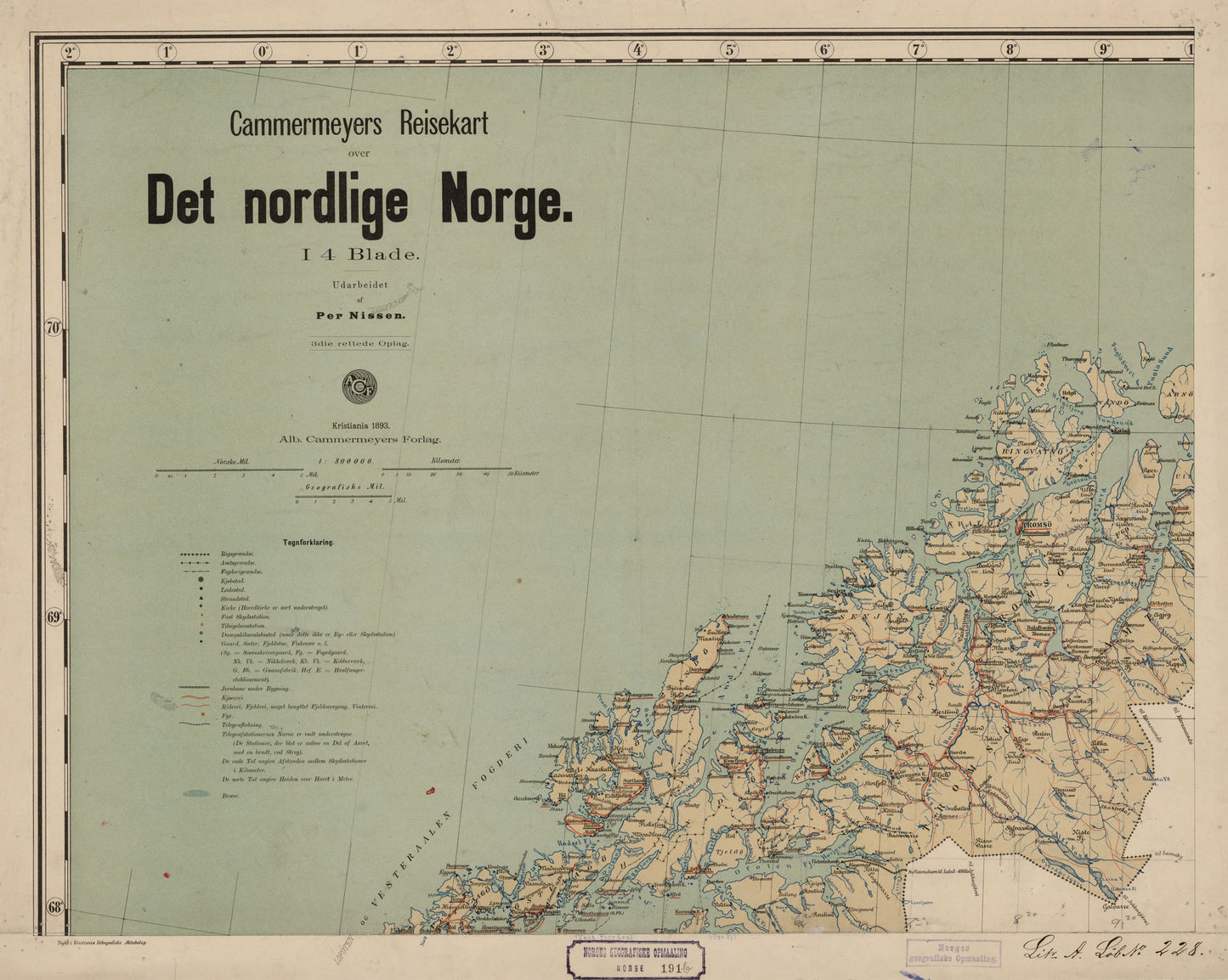 Norge 191: Cammermeyers Reisekart over det nordlige Norge: Norge