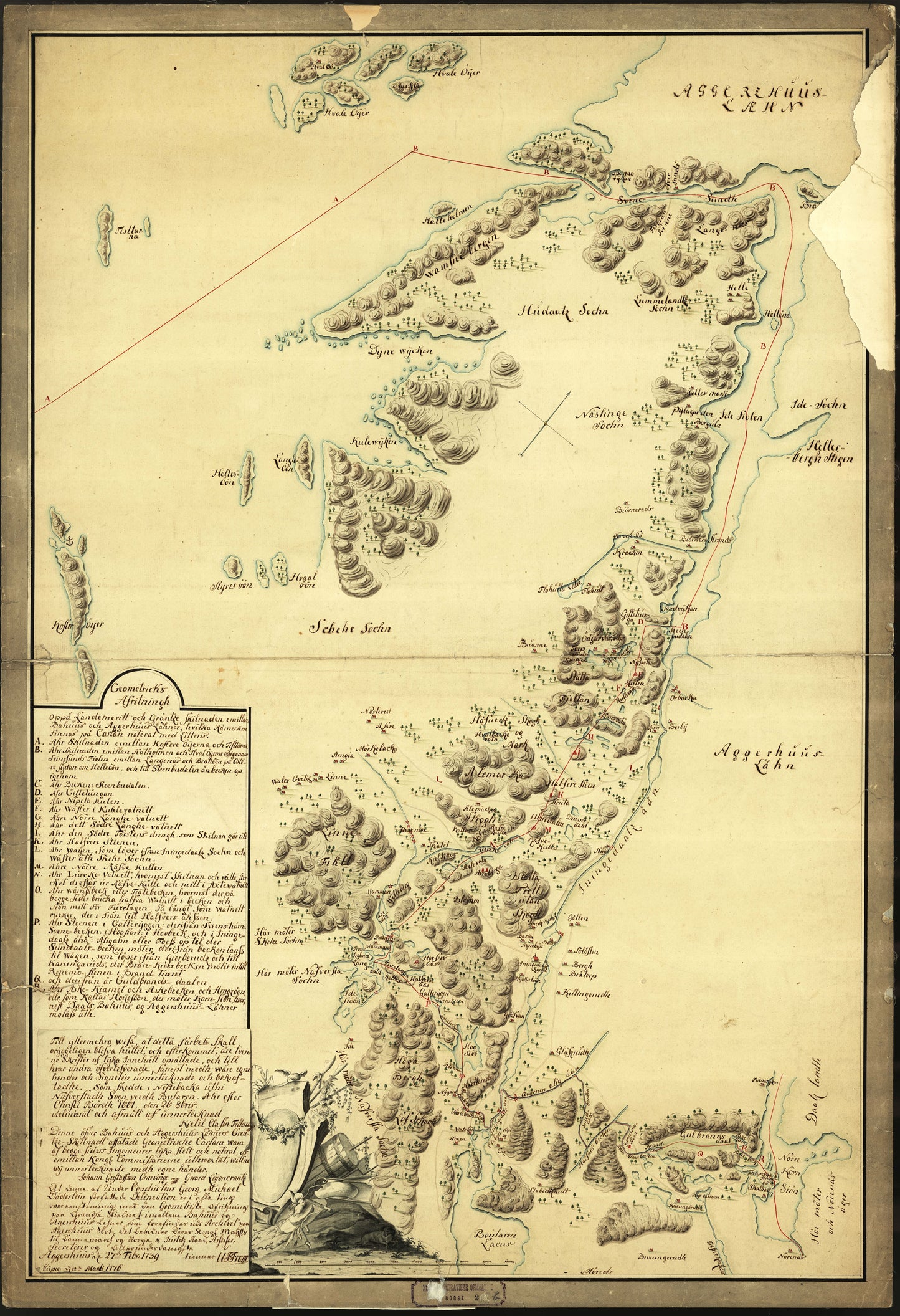 Norge 2: Geometriscks Afritningh: Båhuslen | Østfold