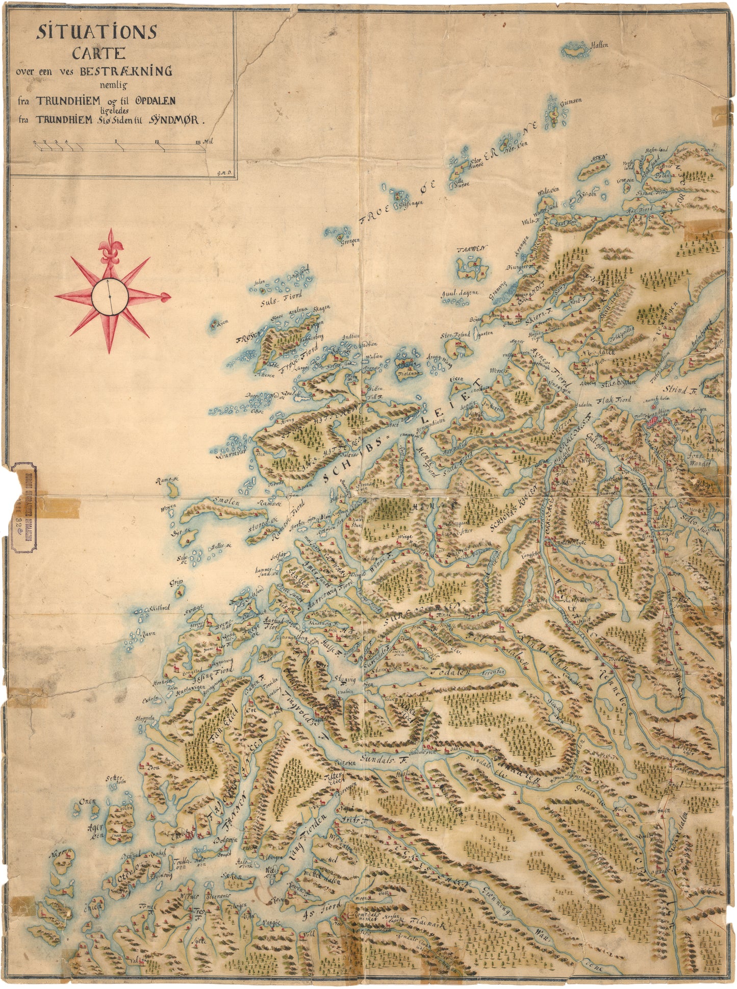 Norge 32a: Cituations Carte over en vis Bestreckning nemblig fra Trundhiem og til Opdalen: Møre og Romsdal | Sør-Trøndelag