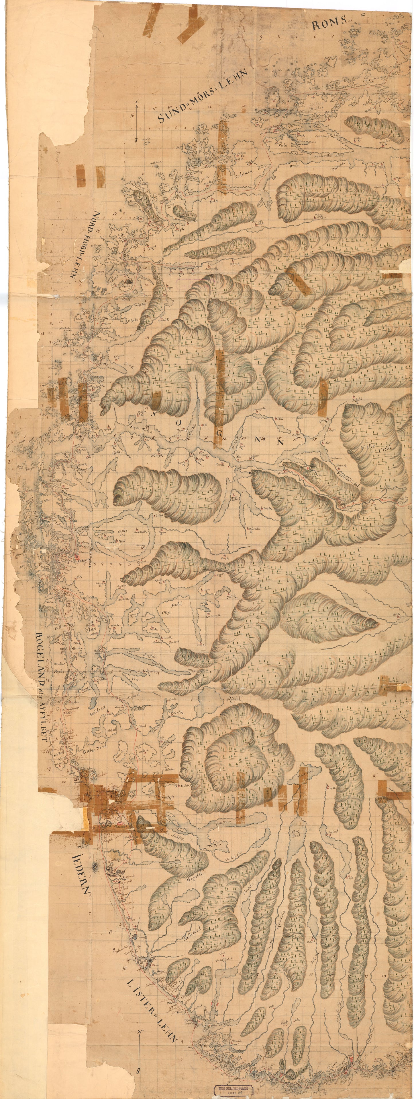 Norge 66: Grense Carte over Norge og Kongens Reise-Tour.: Norge