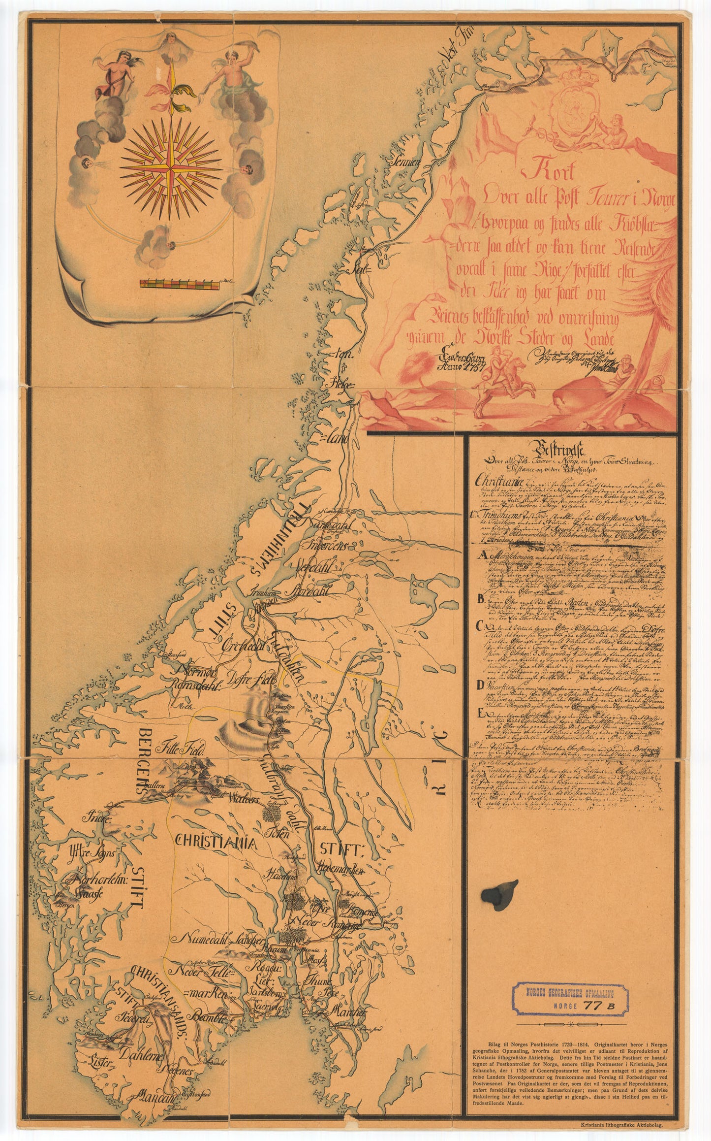 Norge 77: Kort over alle Post Tourer i Norge: Norge