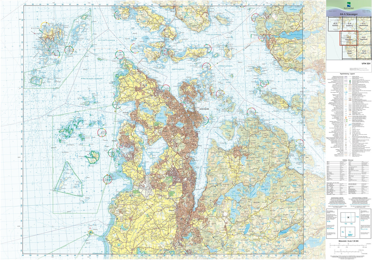 Kartverket N50 kartblad 04-A Stavanger