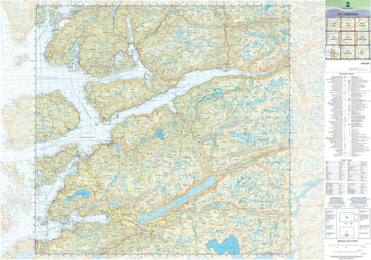 Kartverket N50 kartblad 05-C Hjelmeland