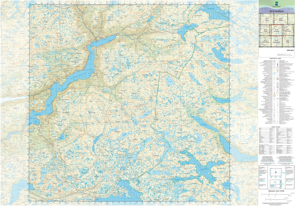 Kartverket N50 kartblad 06-D Nesflaten