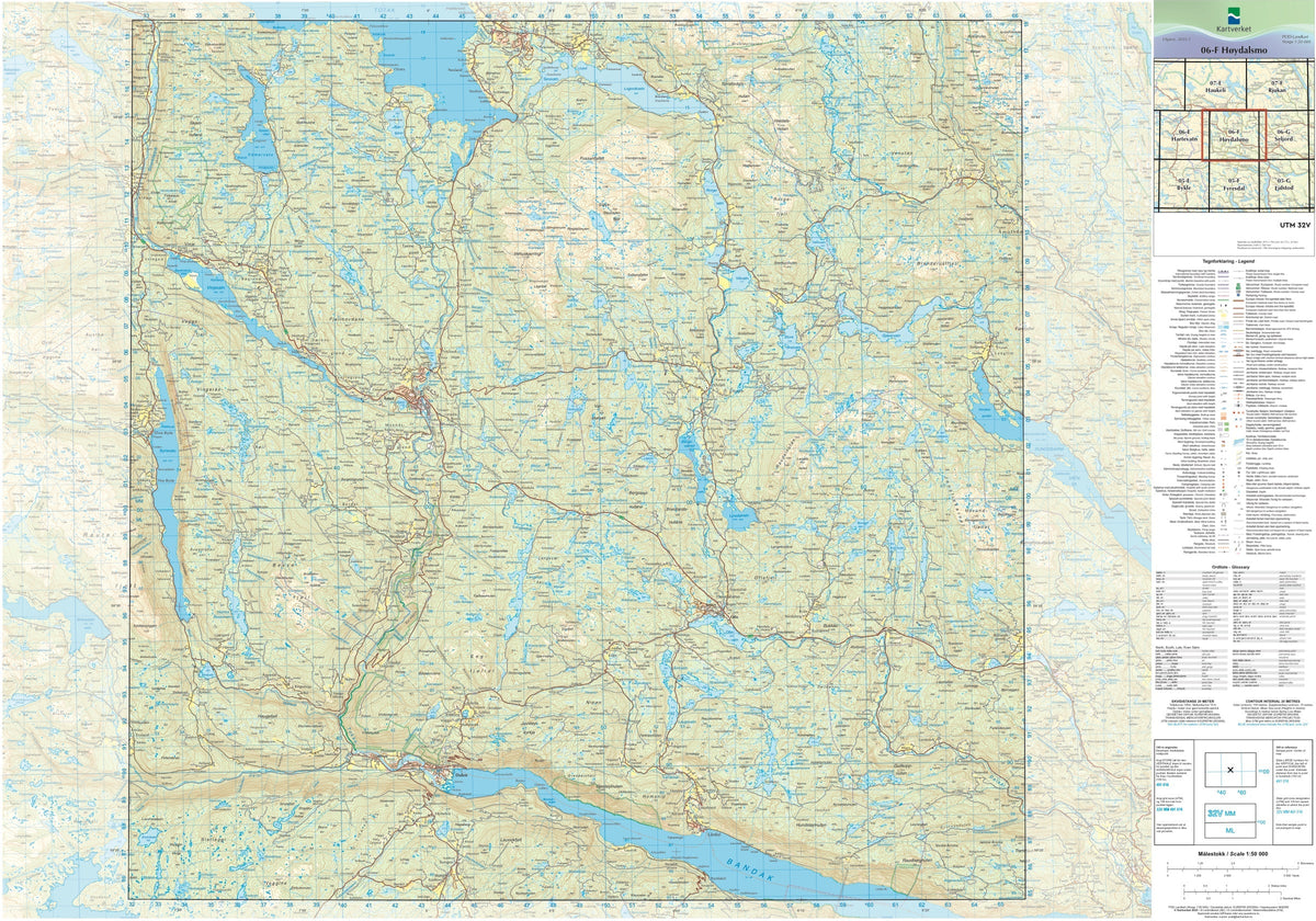 Kartverket N50 kartblad 06-F Høydalsmo