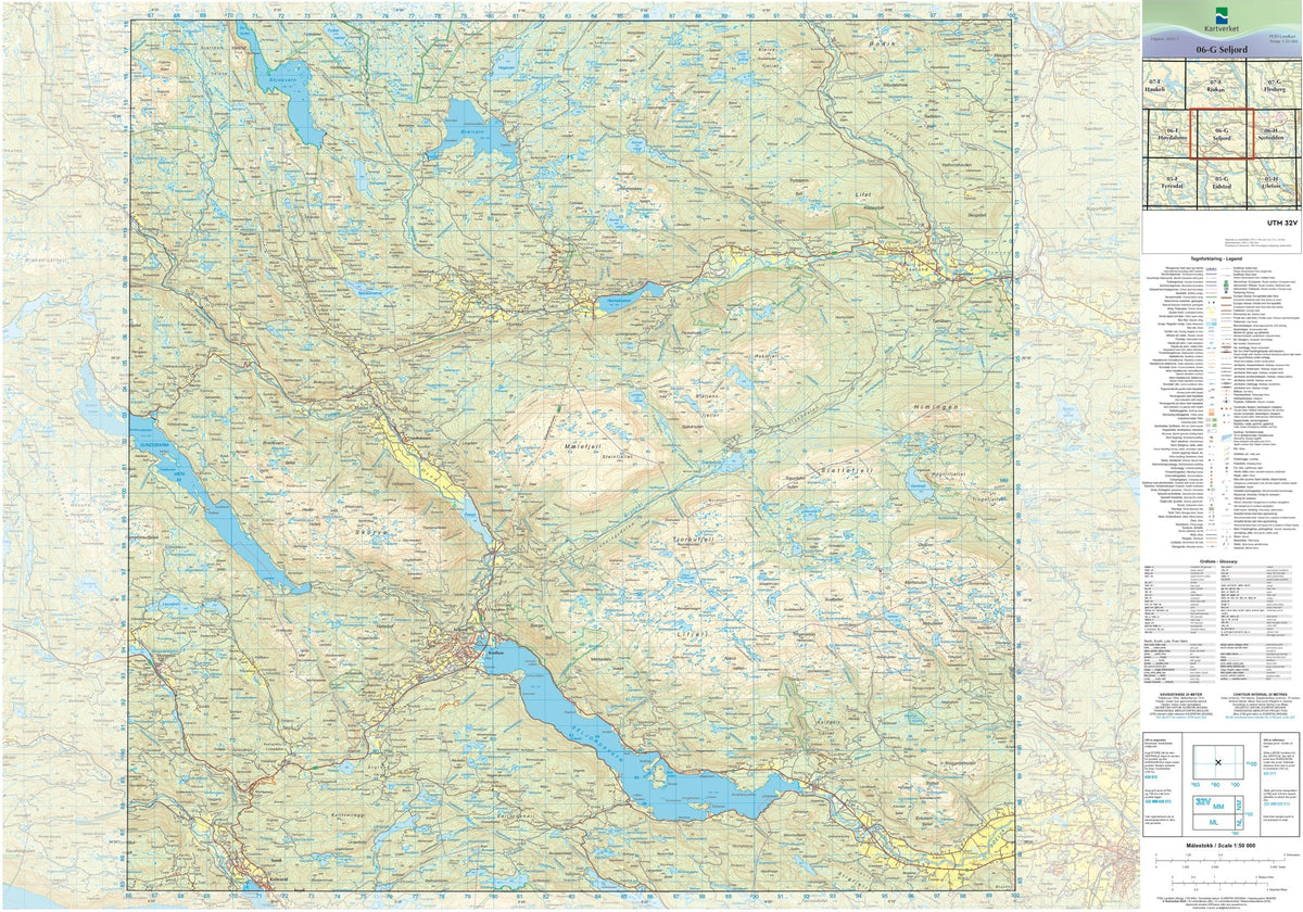 Kartverket N50 kartblad 06-G Seljord