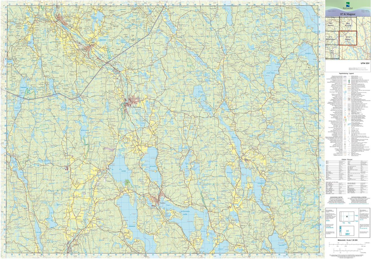 Kartverket N50 kartblad 07-K Magnor