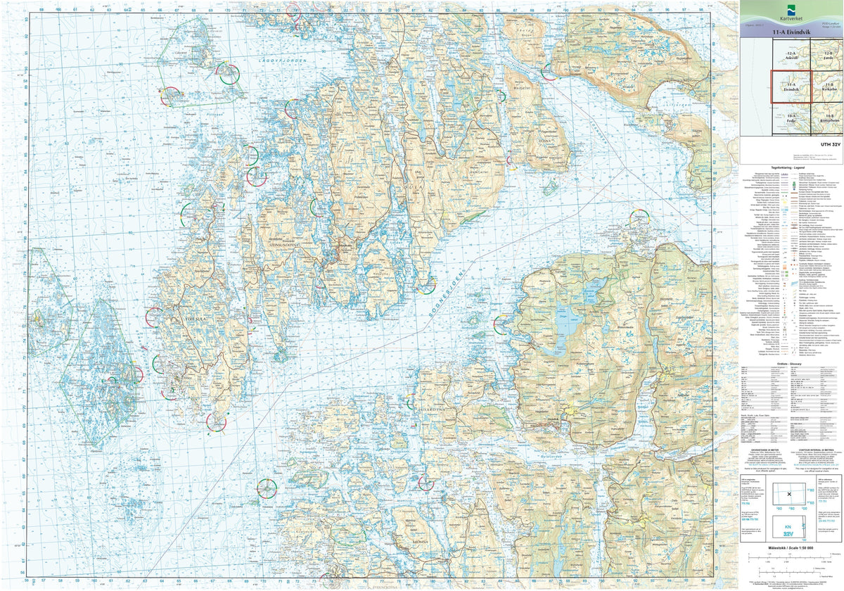 Kartverket N50 kartblad 11-A Eivindvik