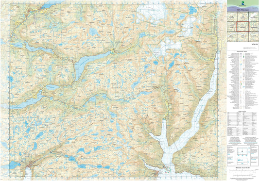 Kartverket N50 kartblad 12-C Høyanger