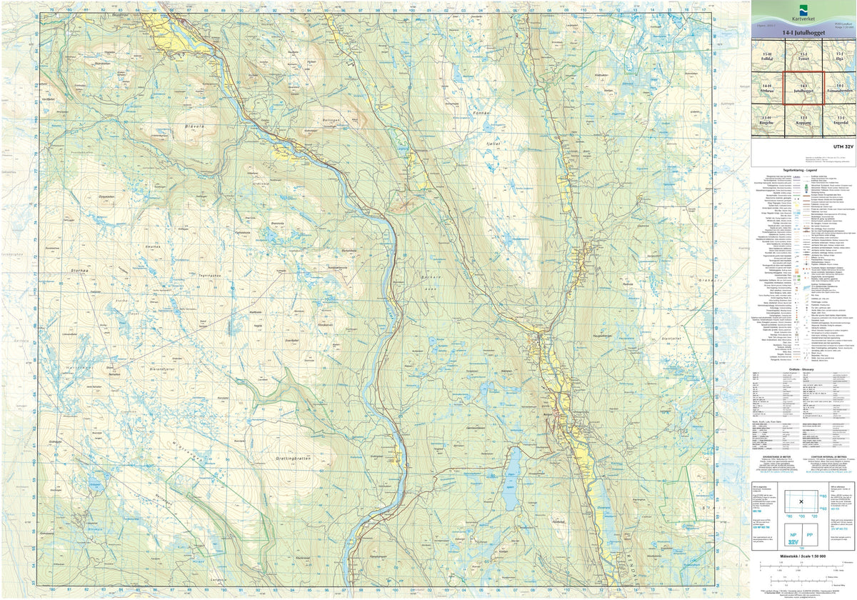 Kartverket N50 kartblad 14-I Jutulhogget
