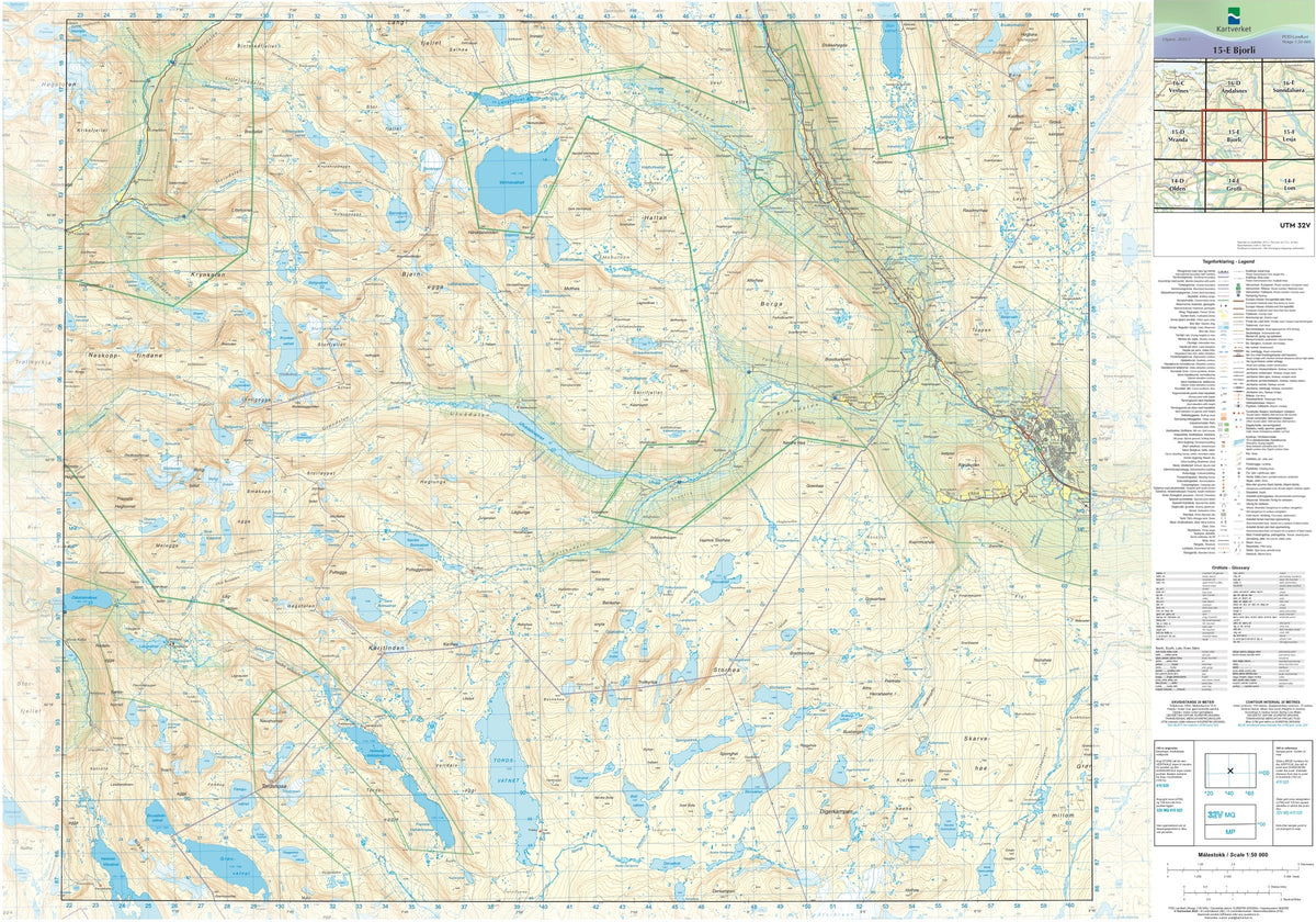 Kartverket N50 kartblad 15-E Bjorli