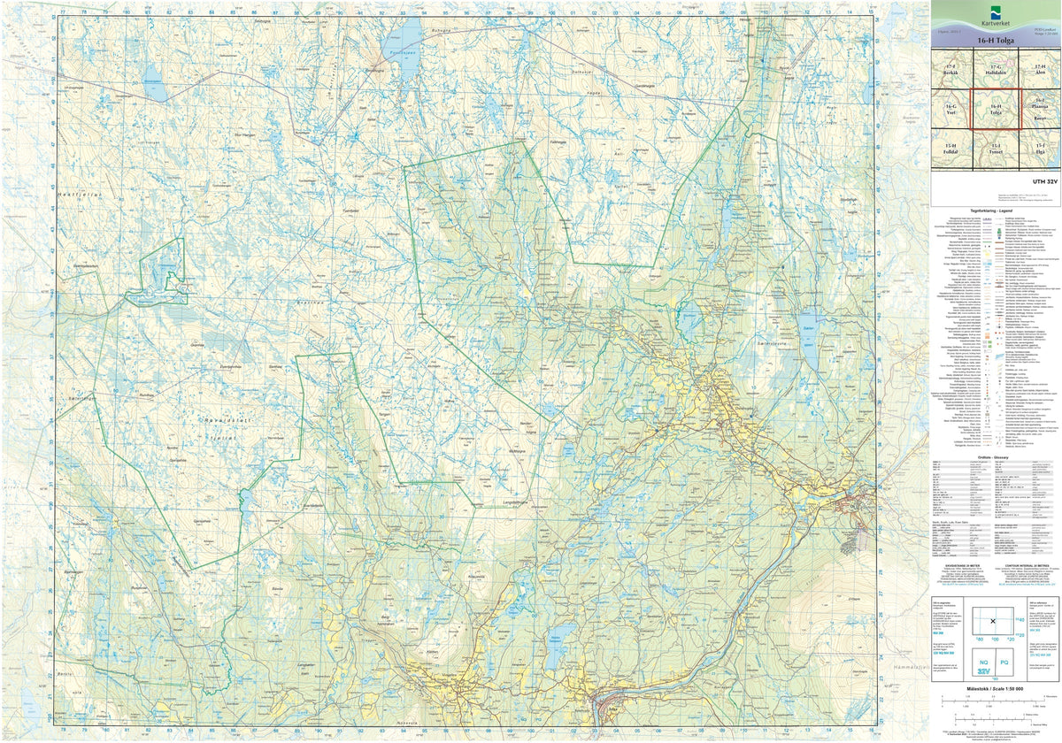 Kartverket N50 kartblad 16-H Tolga