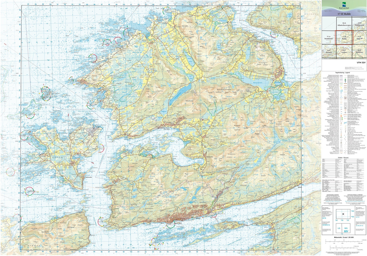 Kartverket N50 kartblad 17-B Molde