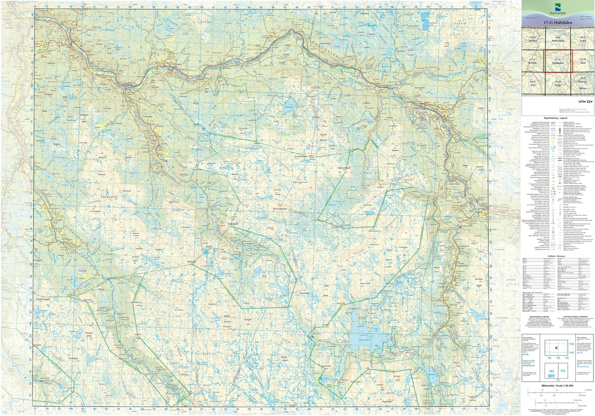 Kartverket N50 kartblad 17-G Haltdalen